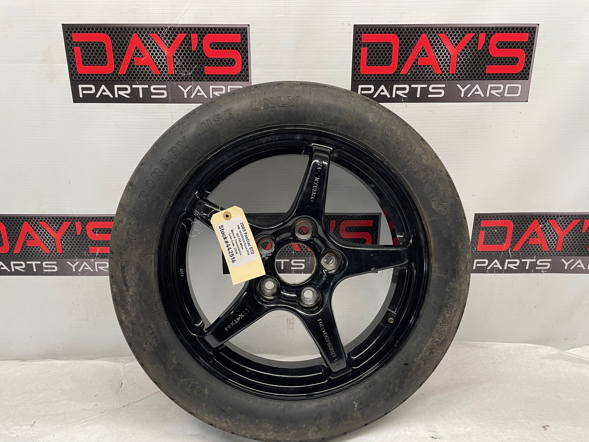 2005 Pontiac GTO Compact Spare Wheel & Tire OEM - Day's Parts Yard