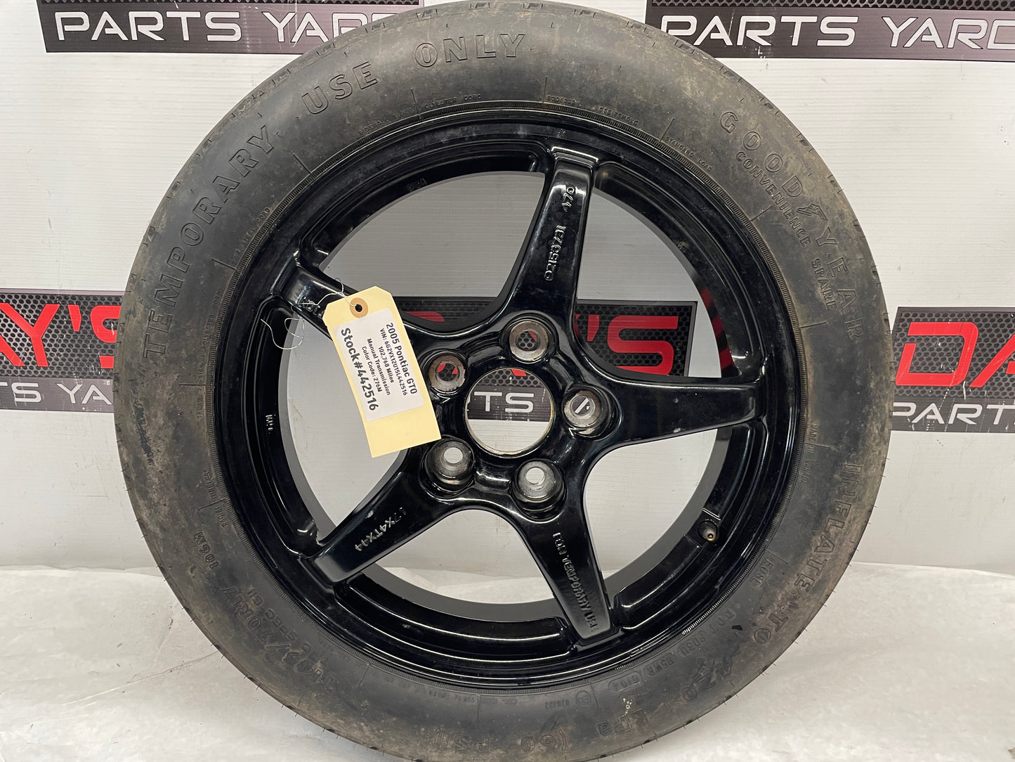 2005 Pontiac GTO Compact Spare Wheel & Tire OEM - Day's Parts Yard