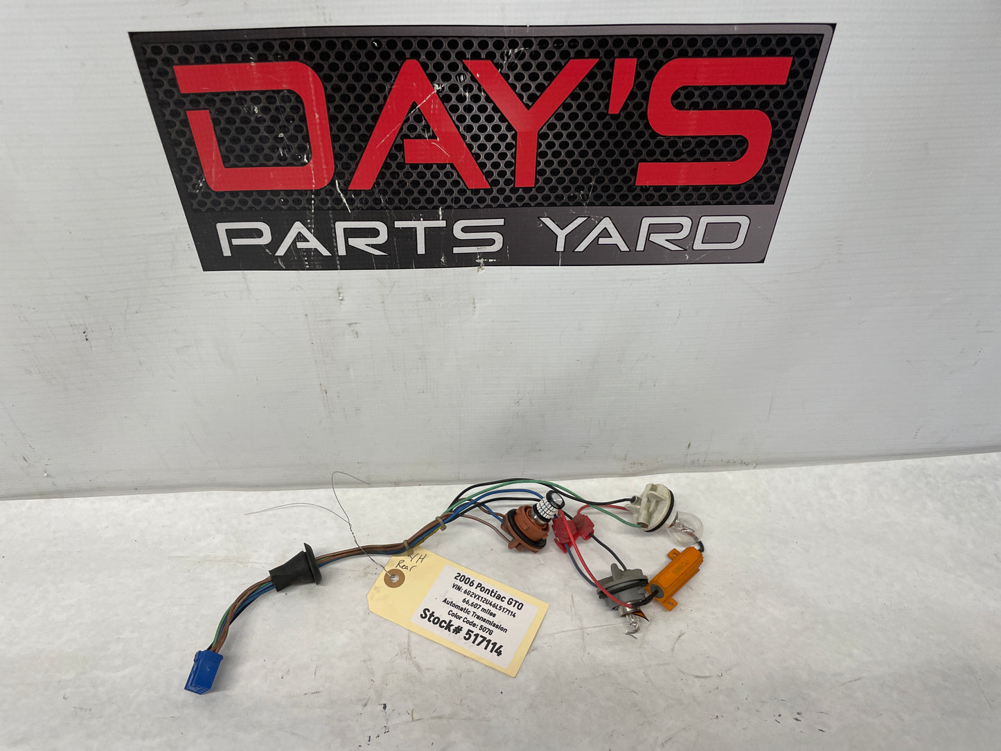 2006 Pontiac GTO LH Driver Tail Light Taillight Wire Wiring Harness OEM