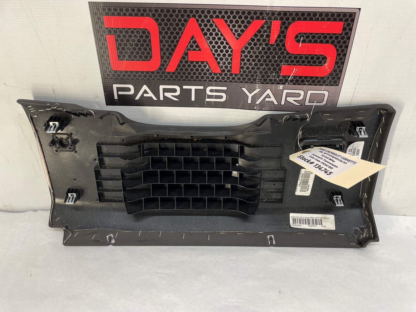 2008 Chevy C6 Corvette LH Lower Dash Knee Bolster Trim Panel OEM