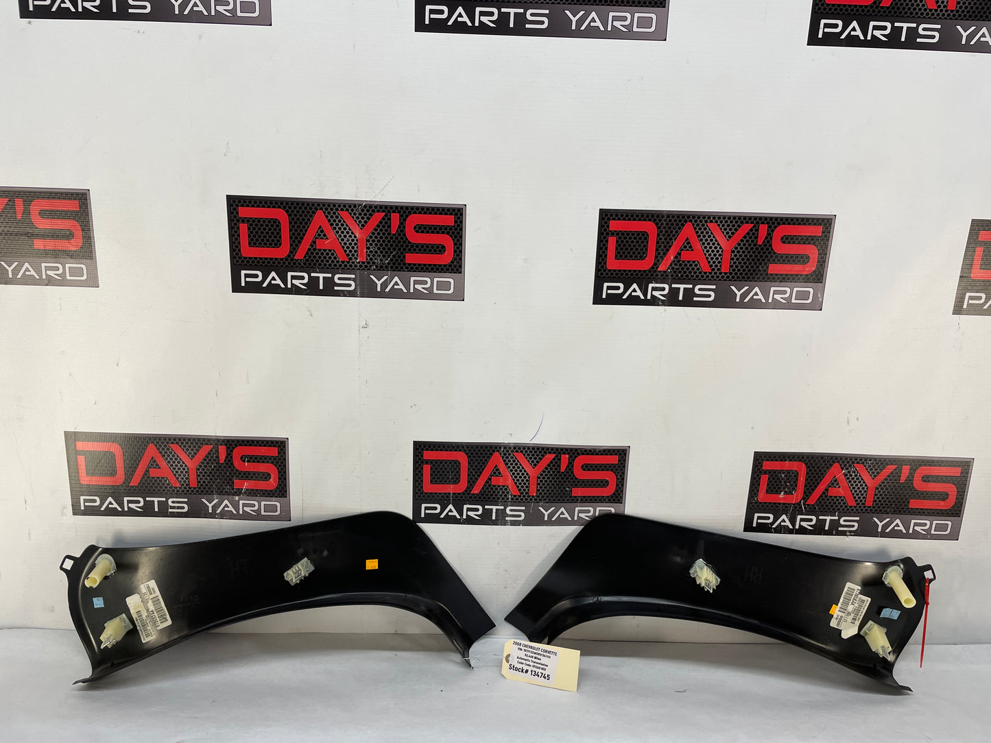 2008 Chevy C6 Corvette RH & LH Interior Lower B Lock Pillar Trim Molding OEM