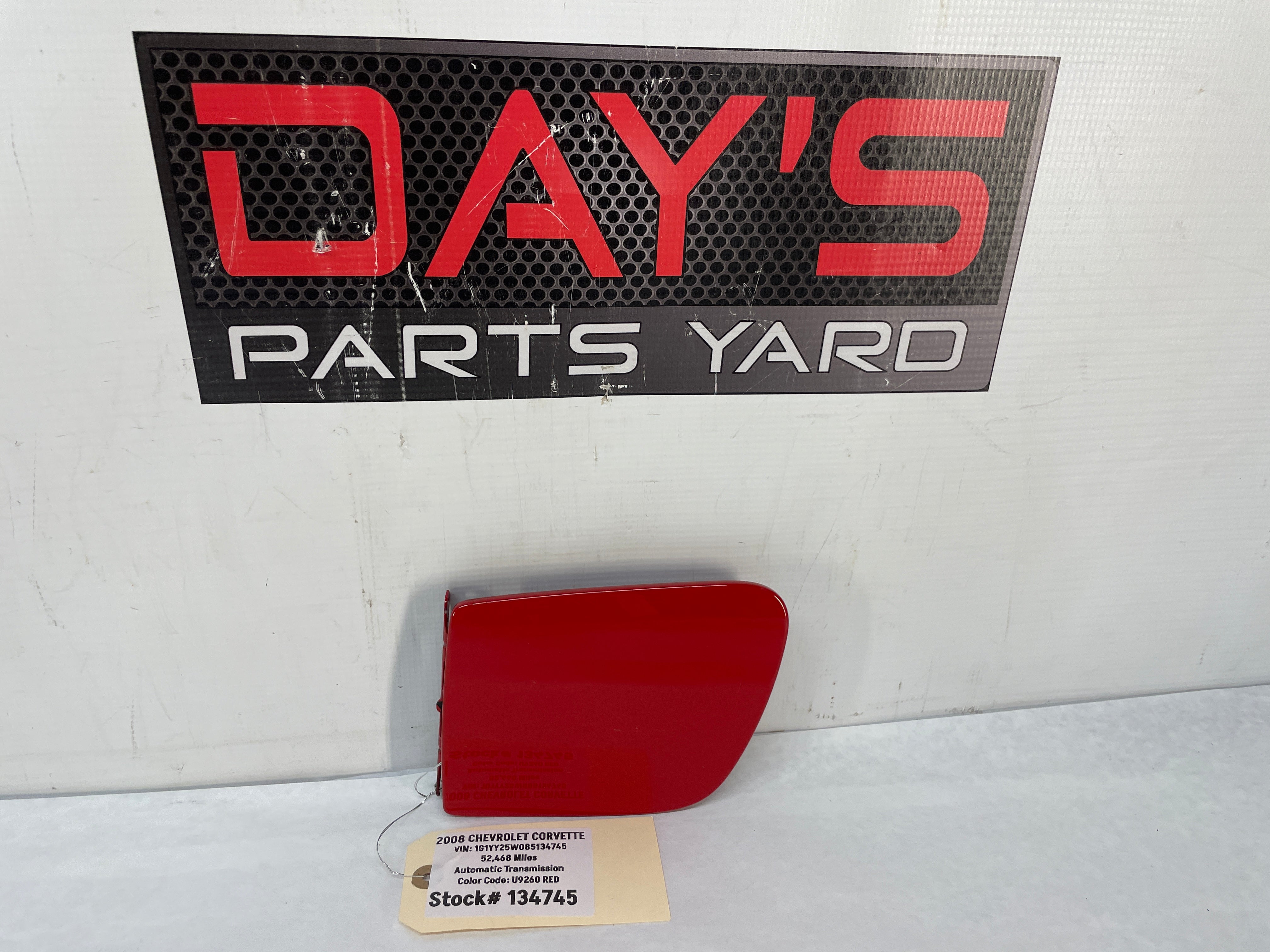 2008 Chevy C6 Corvette Gas Fuel Tank Filler Door Lid Cover Red OEM