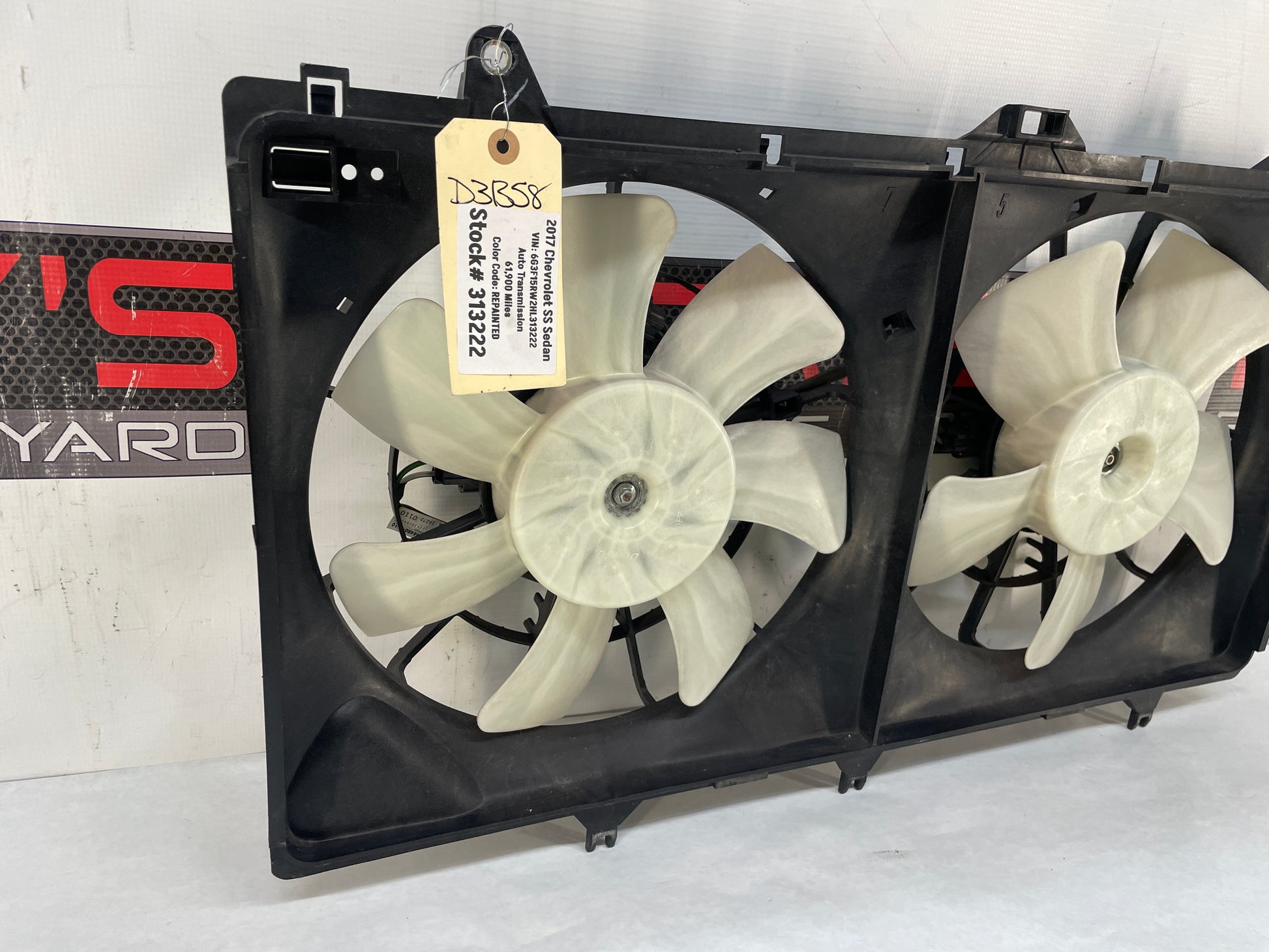 2017 Chevy SS Sedan Radiator Duel Dual Electric Coolant Cooling Fan Assembly OEM - Day's Parts Yard