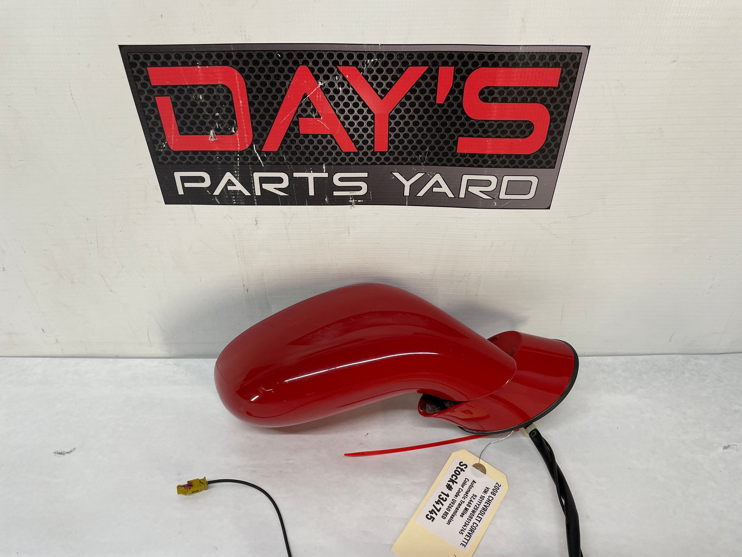 2008 Chevy C6 Corvette RH Passenger Exterior Outside Mirror Red Light Sensitive OEM