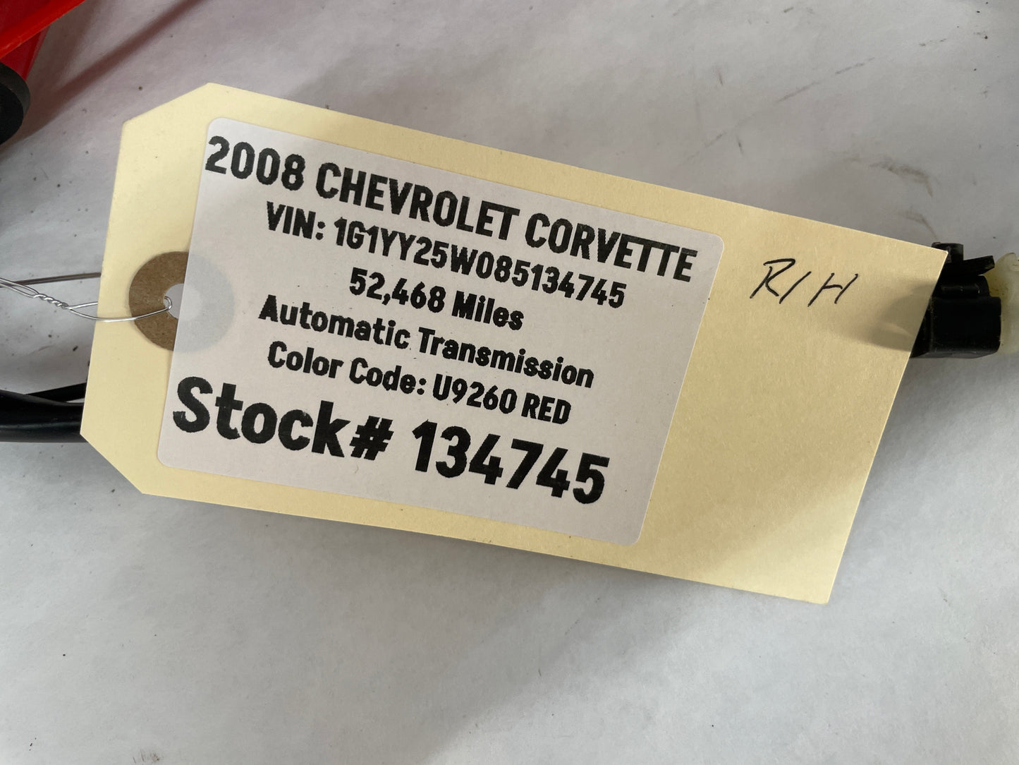 2008 Chevy C6 Corvette RH Passenger Exterior Outside Mirror Red Light Sensitive OEM