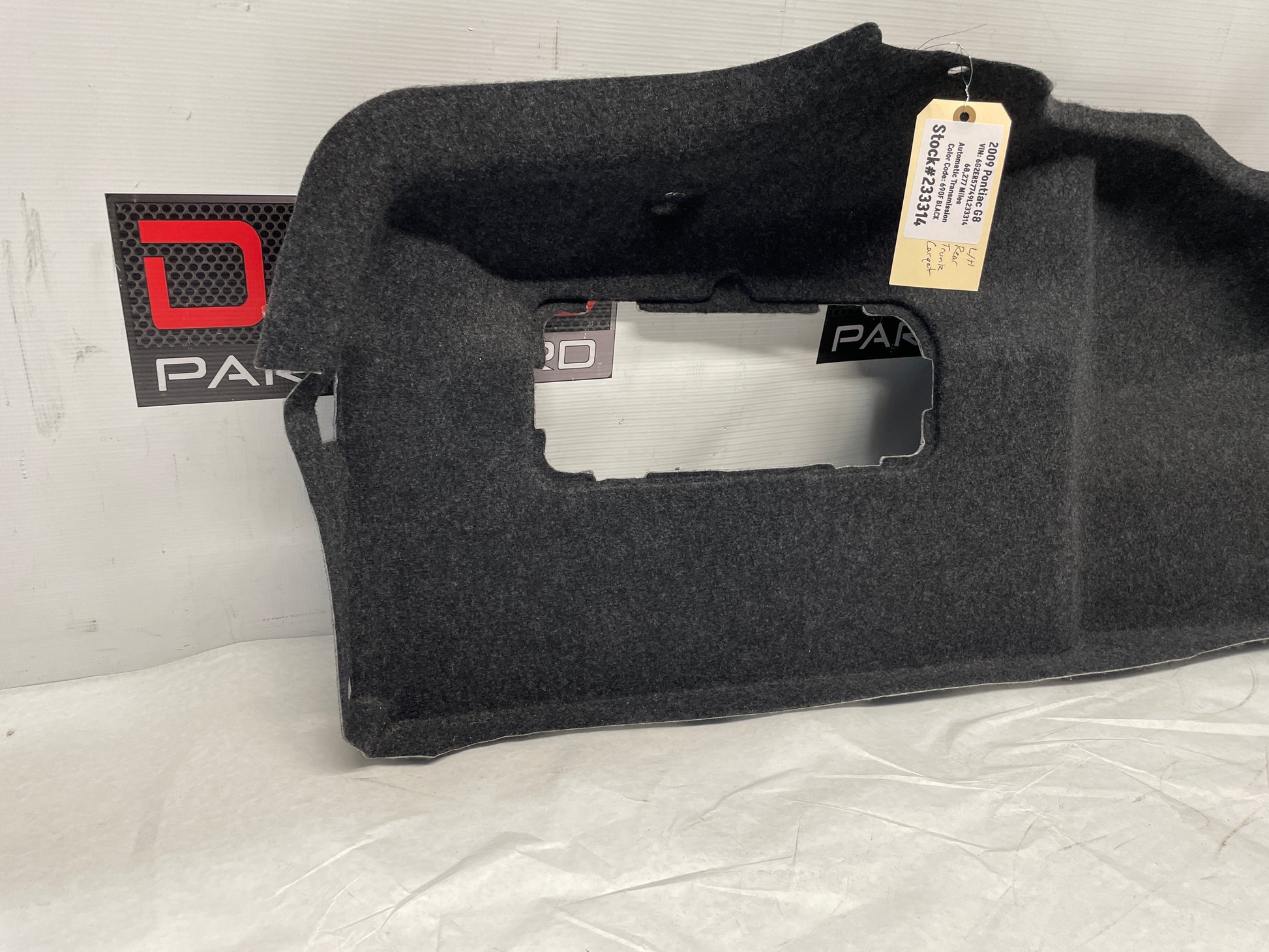 2009 Pontiac G8 GT LH Driver Quarter Liner Truck Cargo Felt Carpet OEM - Day's Parts Yard