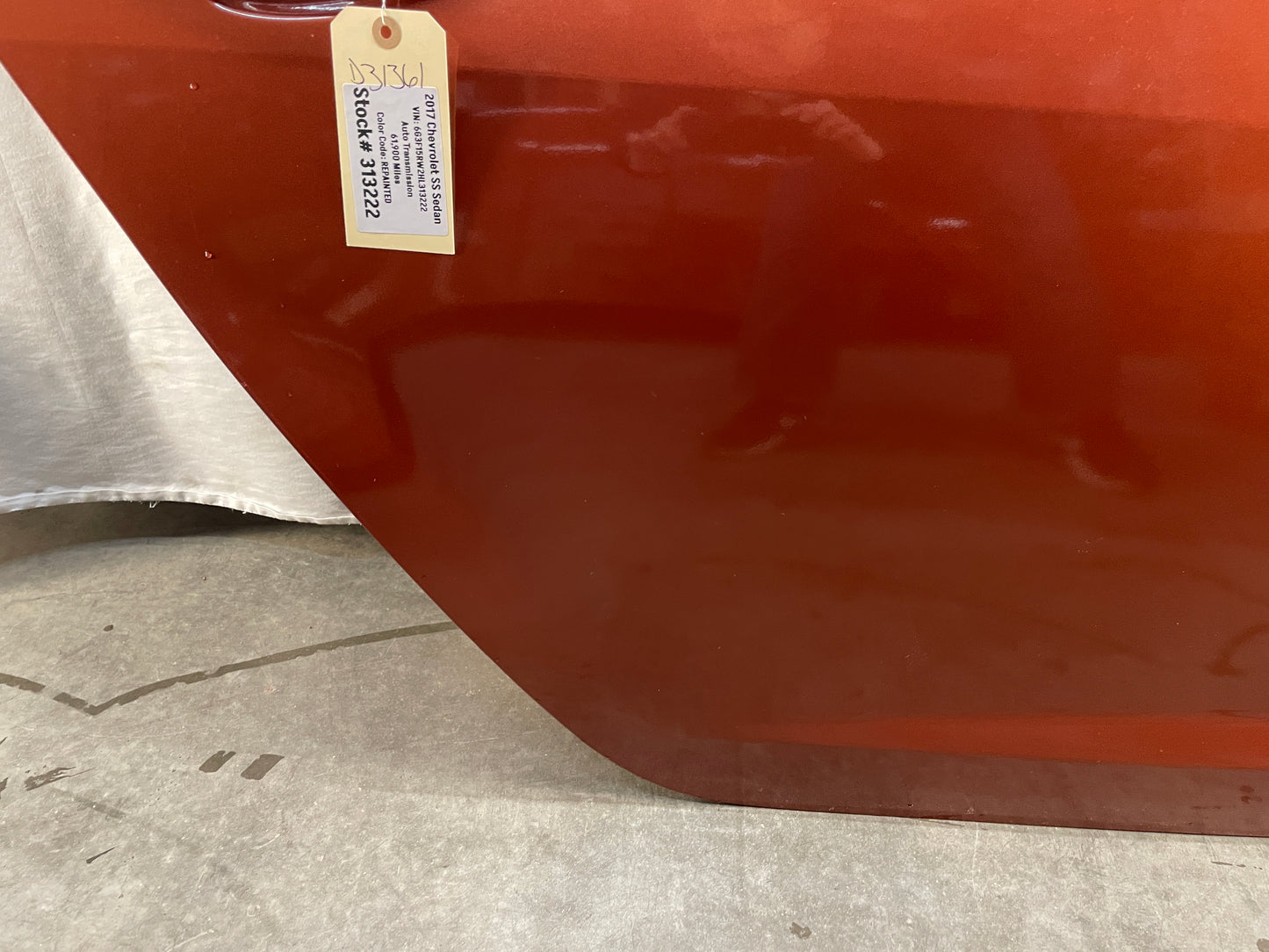 2017 Chevy SS Sedan RH Passenger Rear Exterior Door Complete OEM - Day's Parts Yard