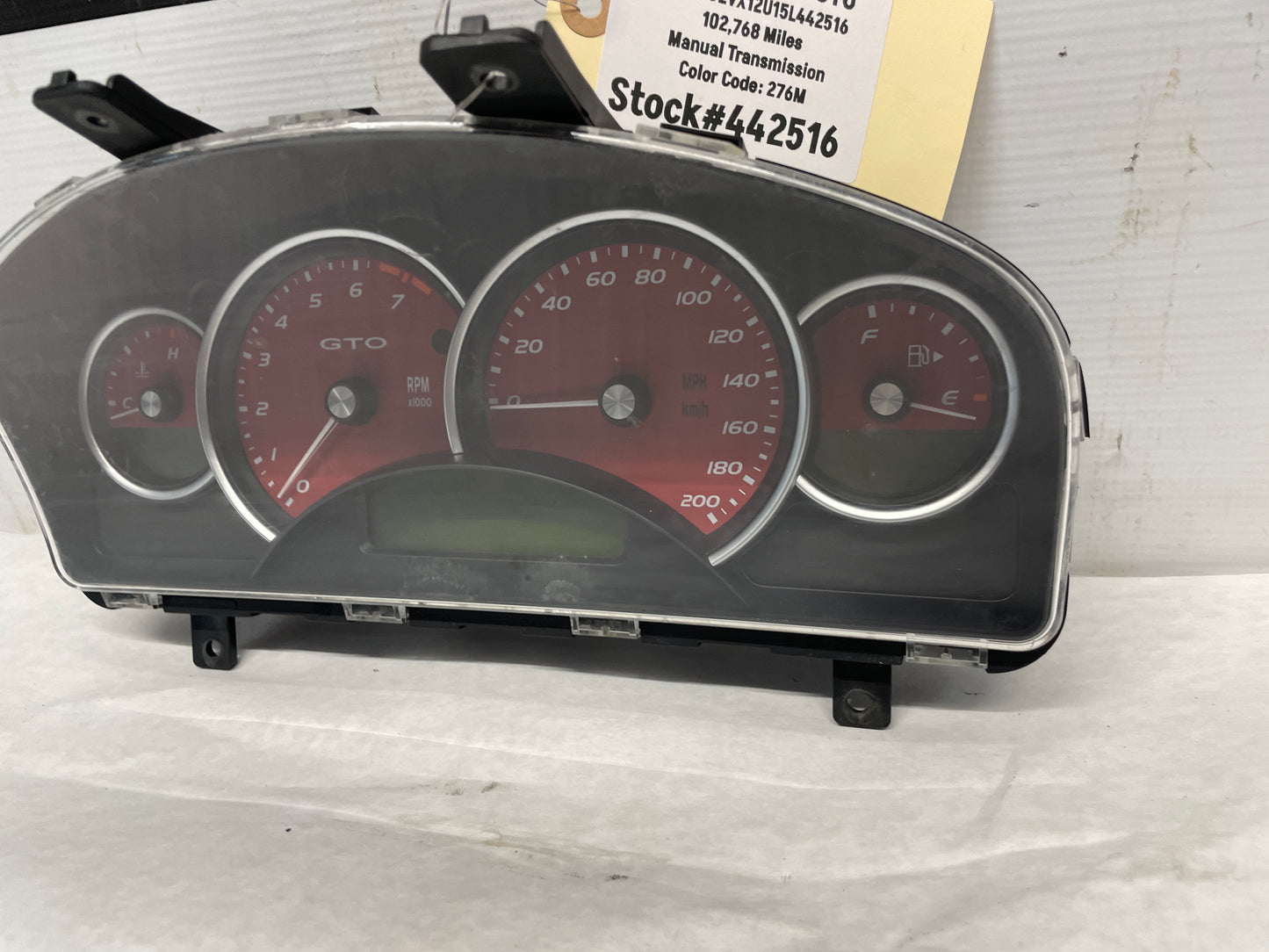 2005 Pontiac GTO Red Gauge Cluster Speedometer OEM - Day's Parts Yard