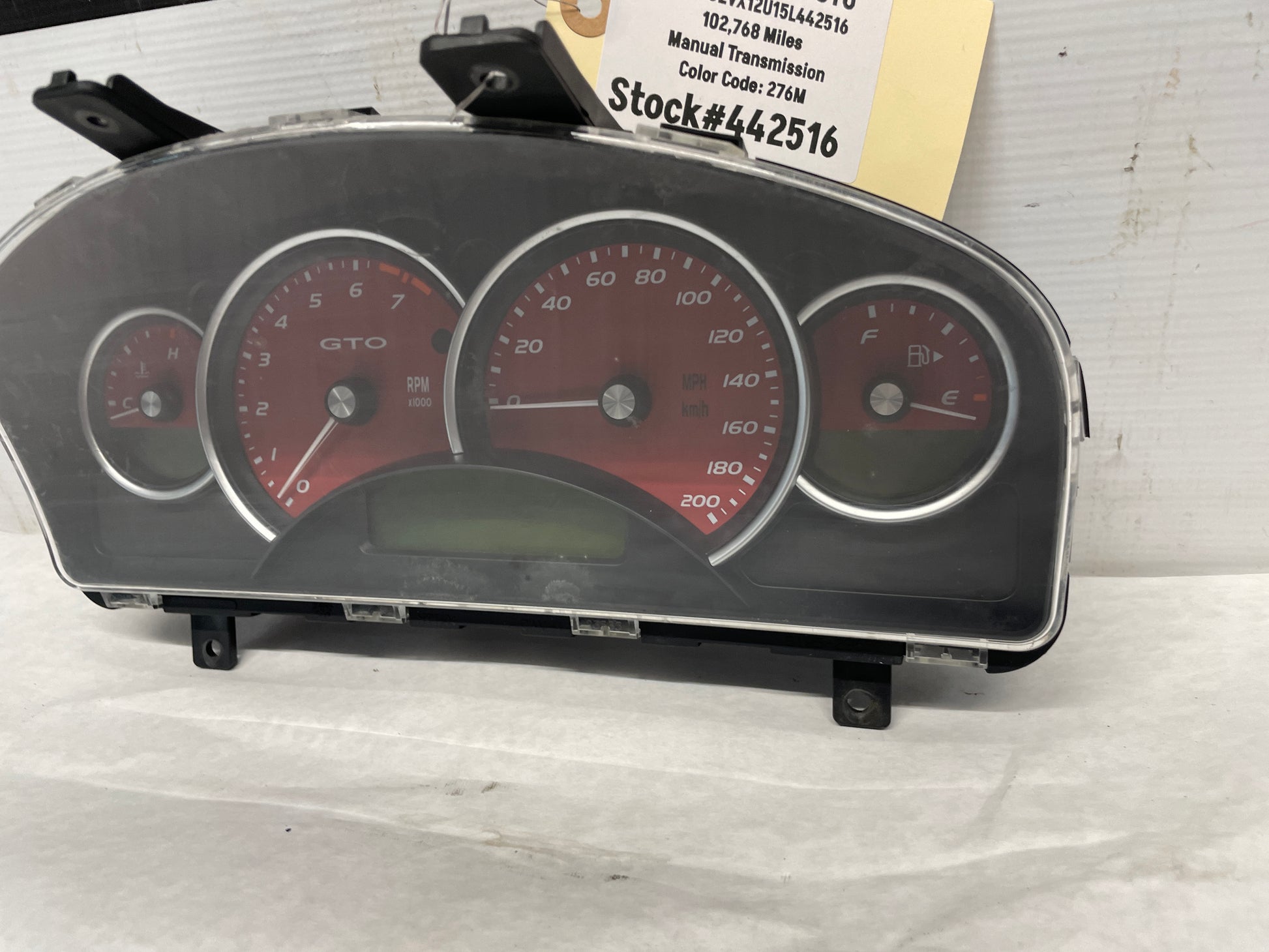 2005 Pontiac GTO Red Gauge Cluster Speedometer OEM - Day's Parts Yard