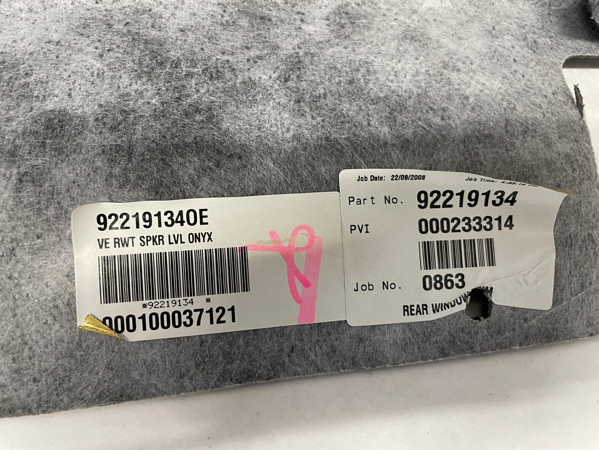 2009 Pontiac G8 Rear Package Shelf Deck Tray Trim OEM - Day's Parts Yard