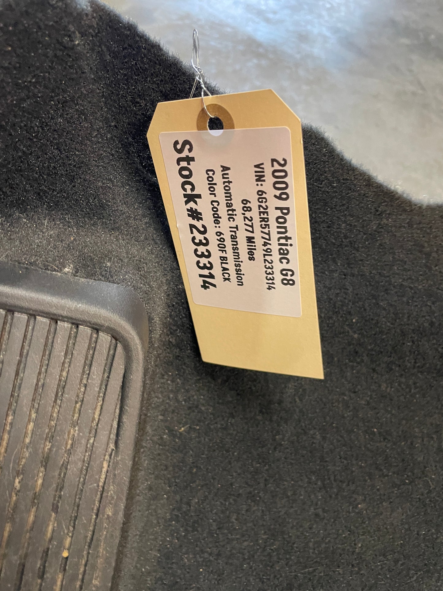 2009 Pontiac G8 Complete Floor Carpet OEM - Day's Parts Yard