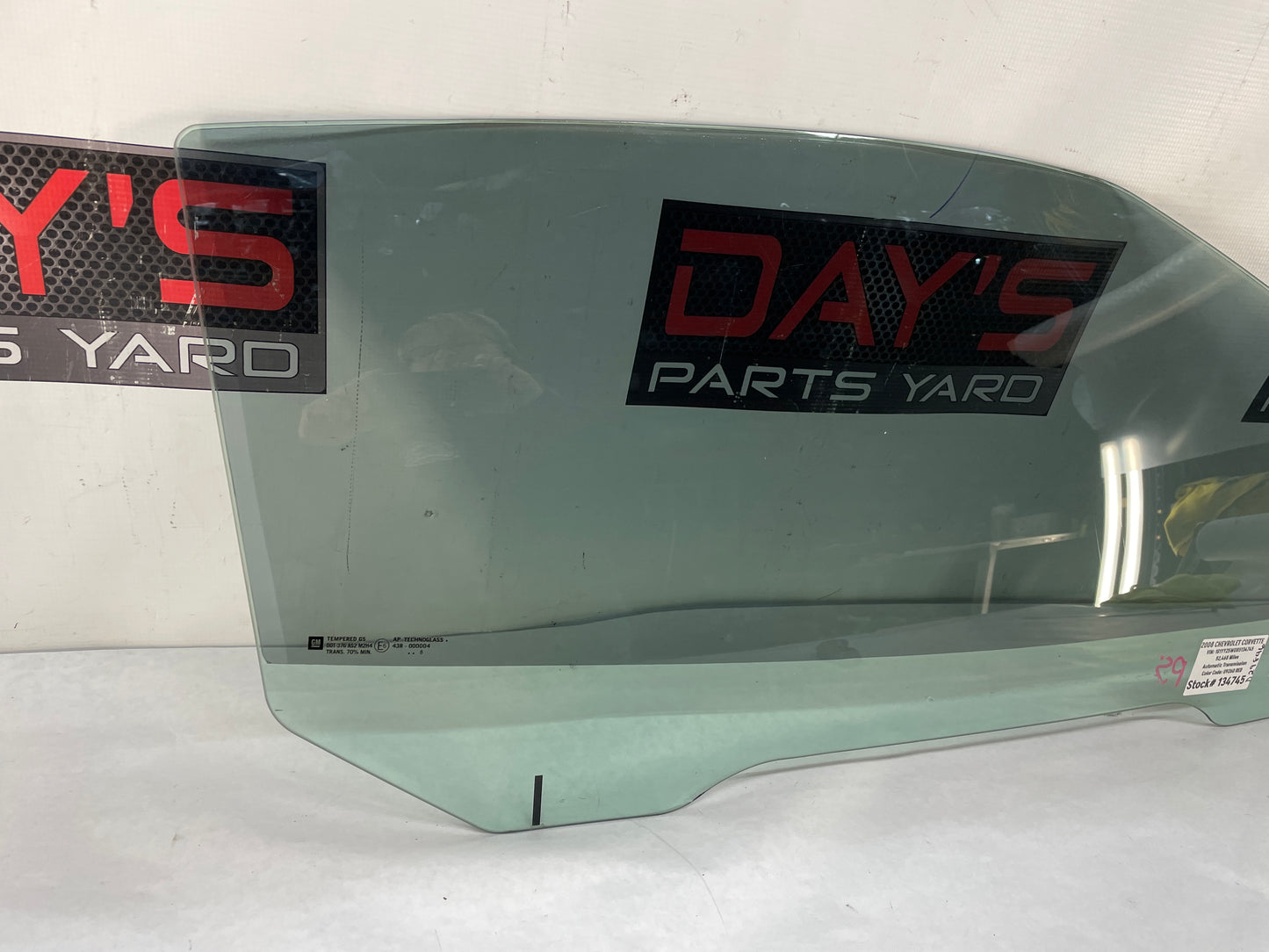 2008 Chevy C6 Corvette RH Passenger Front Door Window Glass OEM