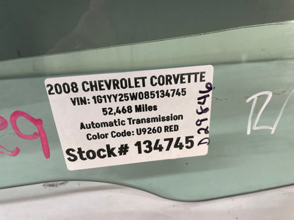 2008 Chevy C6 Corvette RH Passenger Front Door Window Glass OEM