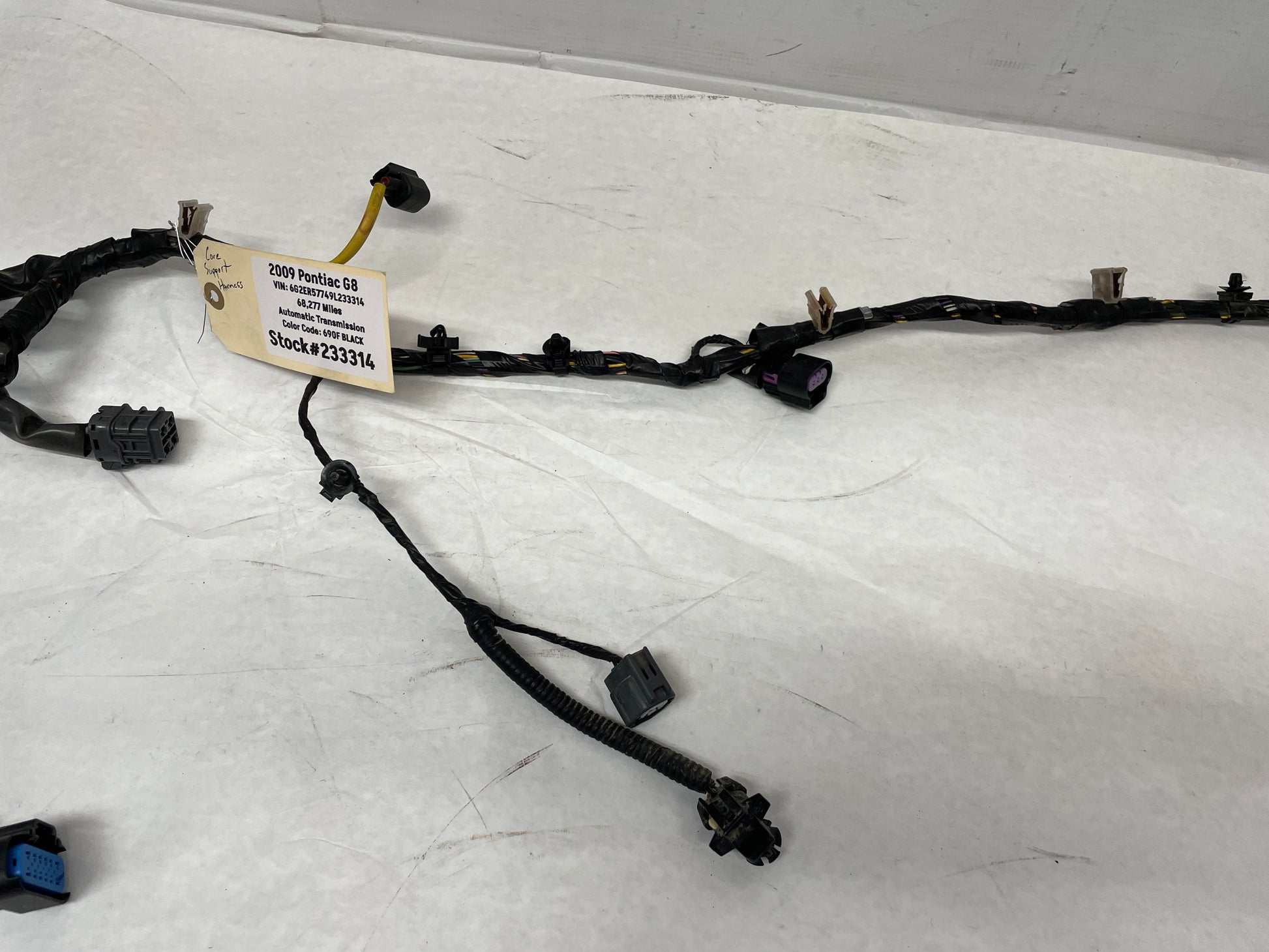 2009 Pontiac G8 Radiator Core Support Head Light Lamp Wiring Wire Harness OEM - Day's Parts Yard