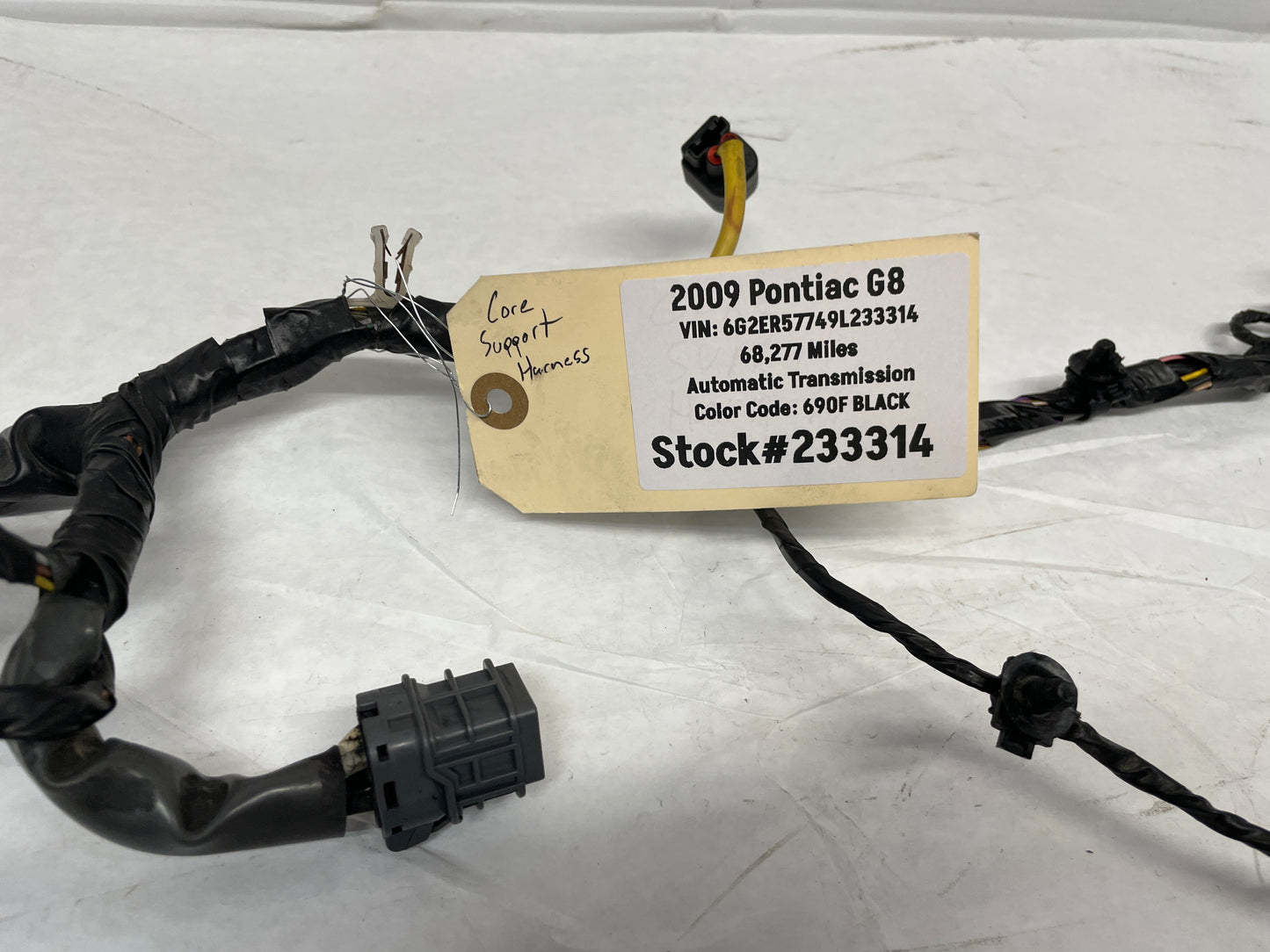 2009 Pontiac G8 Radiator Core Support Head Light Lamp Wiring Wire Harness OEM - Day's Parts Yard