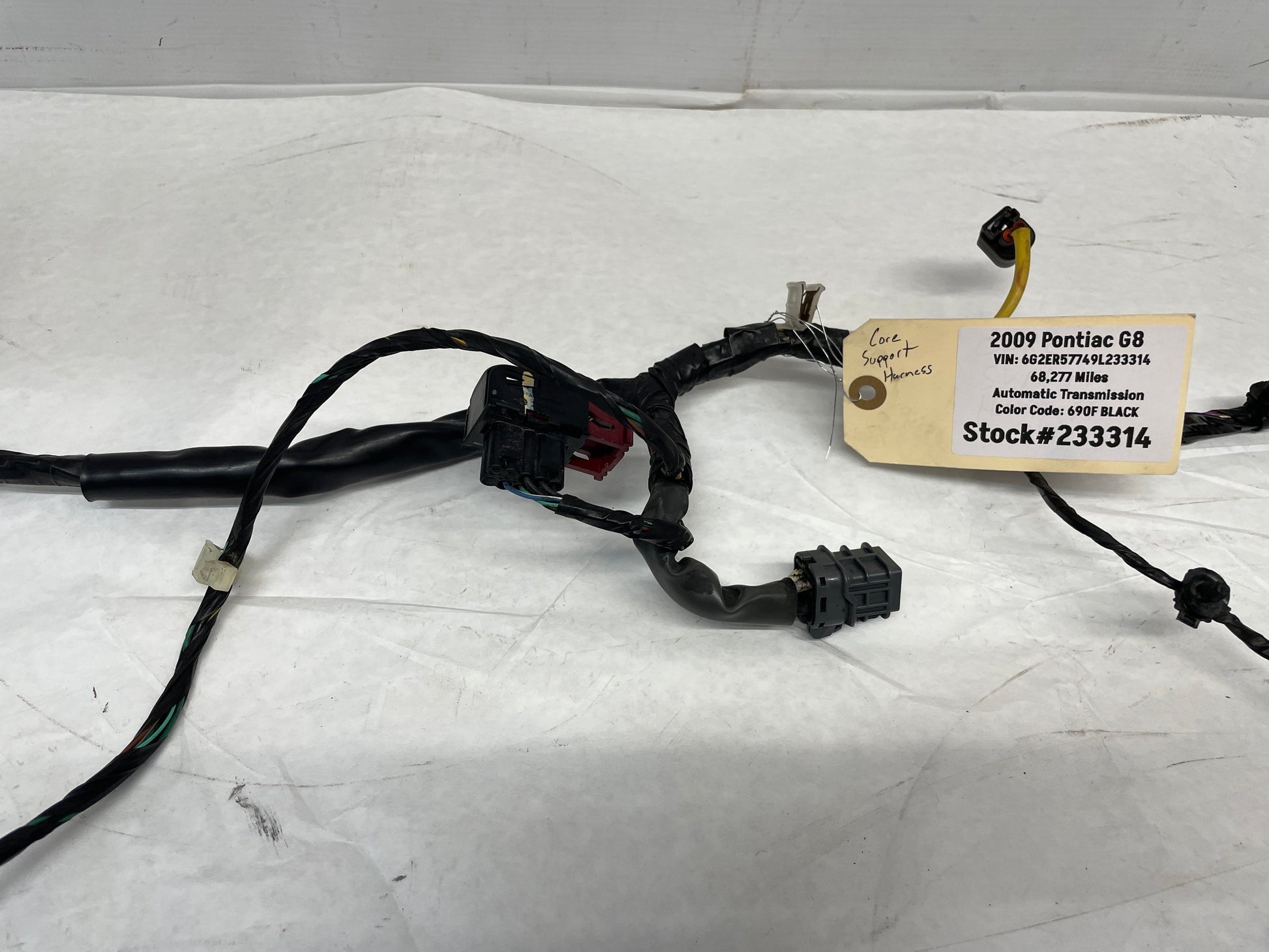 2009 Pontiac G8 Radiator Core Support Head Light Lamp Wiring Wire Harness OEM - Day's Parts Yard