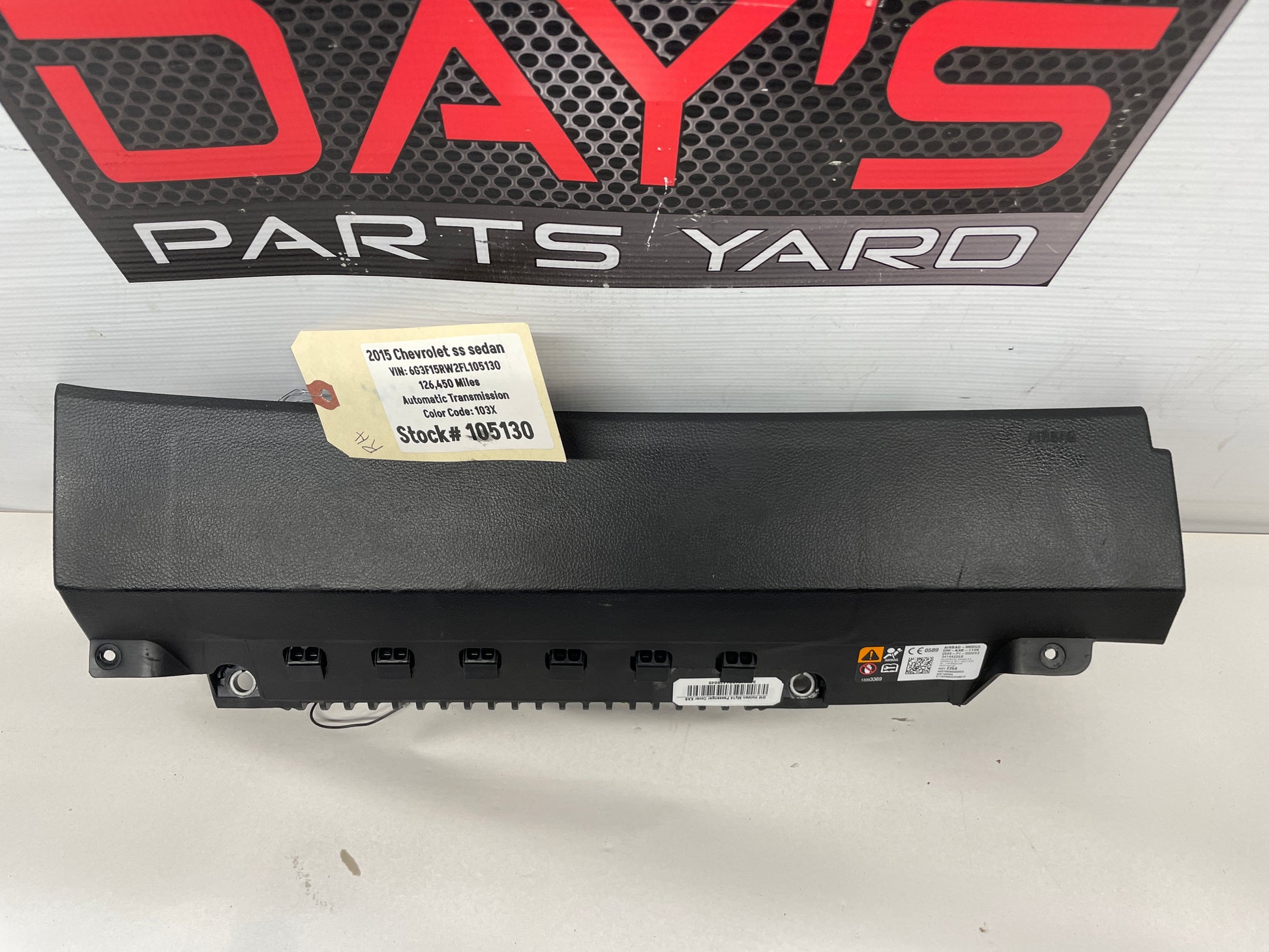 2015 Chevy SS Sedan RH Passenger Side Knee Dash Airbag Air Bag OEM - Day's Parts Yard