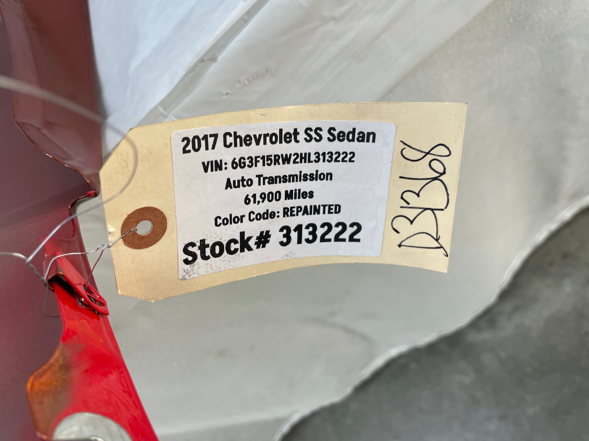 2017 Chevy SS Sedan LH Driver Front Fender OEM - Day's Parts Yard