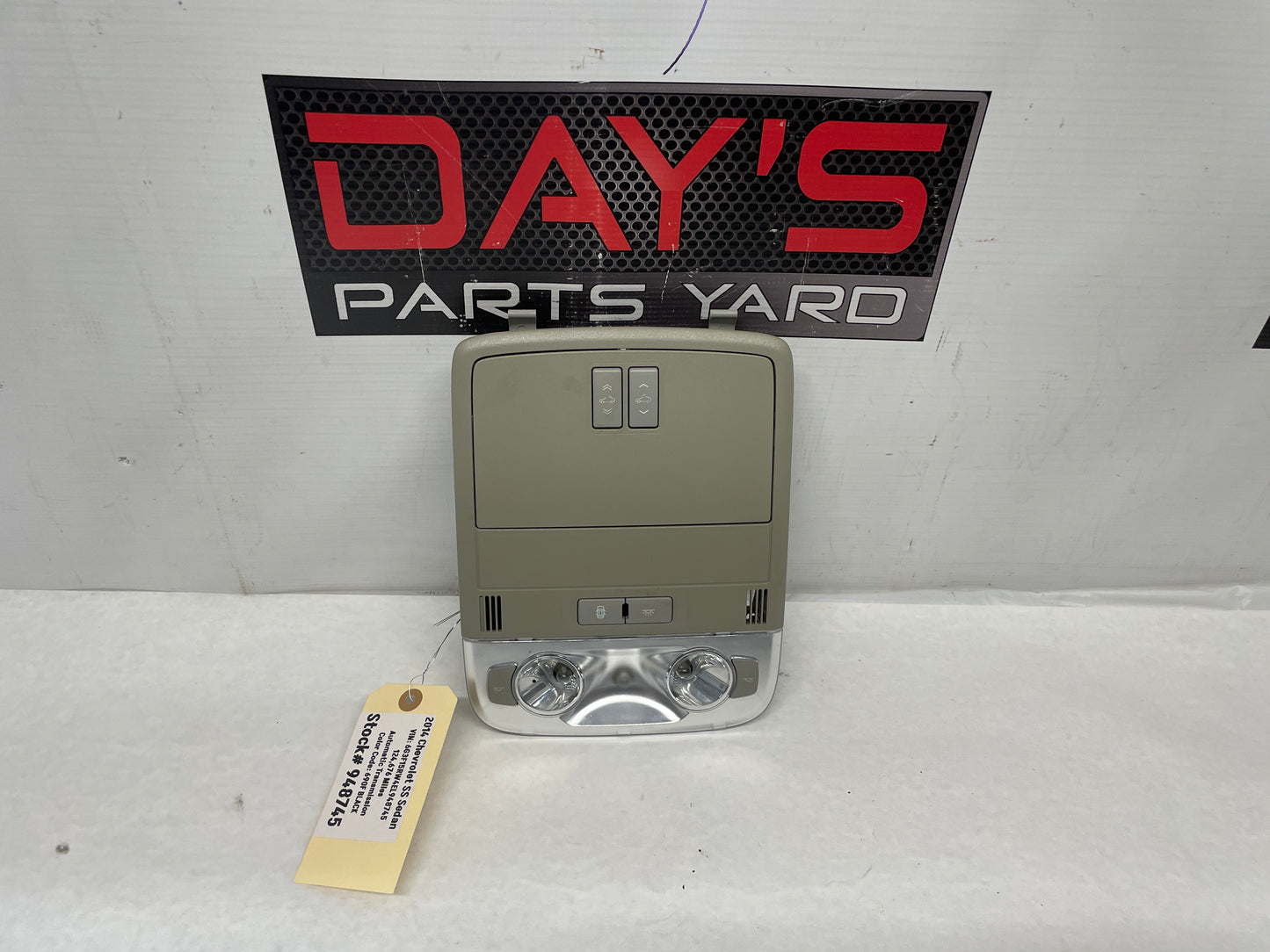 2014 Chevrolet SS Sedan Over Head Console Dome Map Light OEM