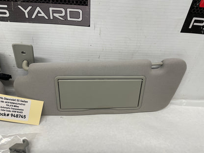 2014 Chevy SS Sedan RH & LH Sun Visor Sunvisor Shade Set w/ Clips OEM