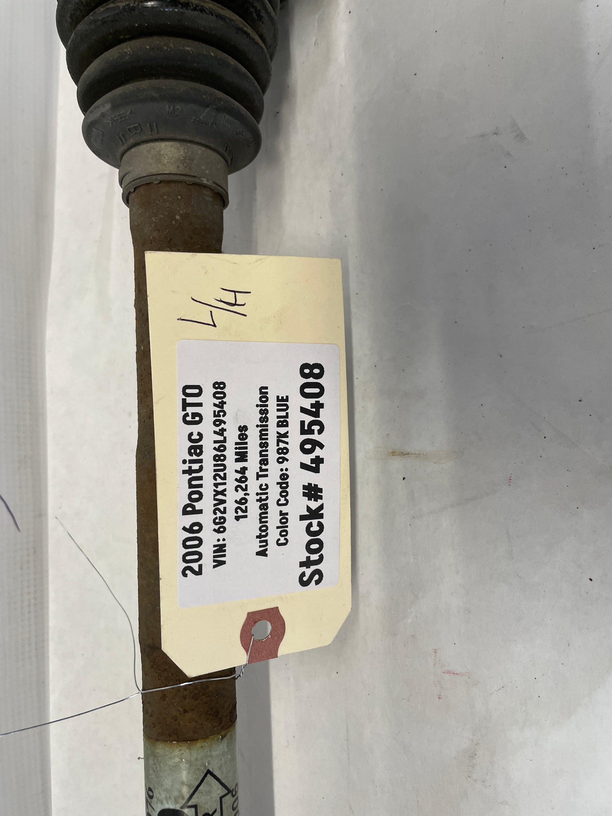 2006 Pontiac GTO LH Driver Rear CV Axle Half Shaft OEM - Day's Parts Yard