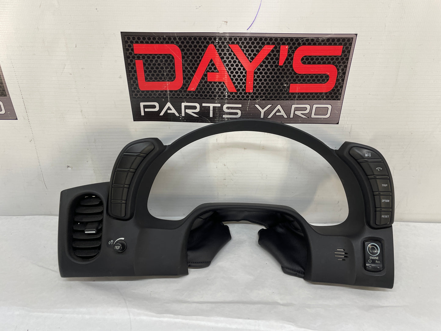 2008 Chevy C6 Corvette Gauge Cluster Speedometer Trim Bezel w/ DIC Control Switch OEM