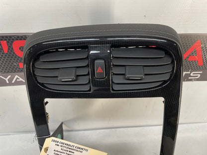 2008 Chevy C6 Corvette Carbon Radio Surround Bezel Center Dash Trim Panel OEM