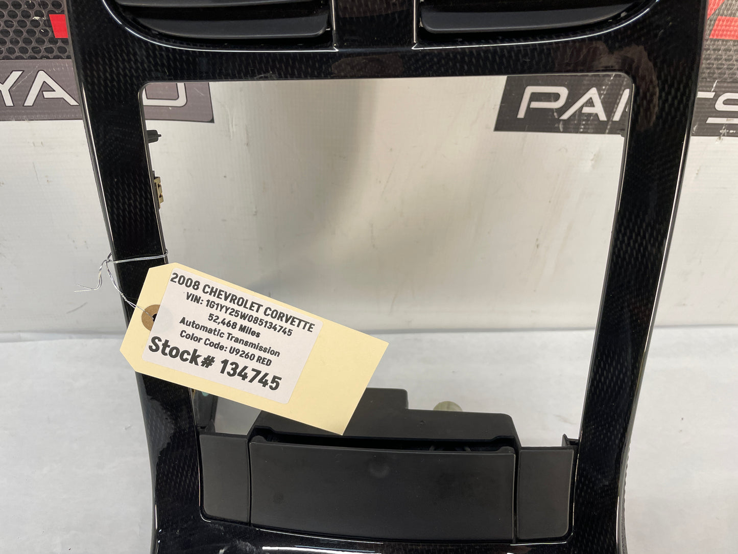 2008 Chevy C6 Corvette Carbon Radio Surround Bezel Center Dash Trim Panel OEM