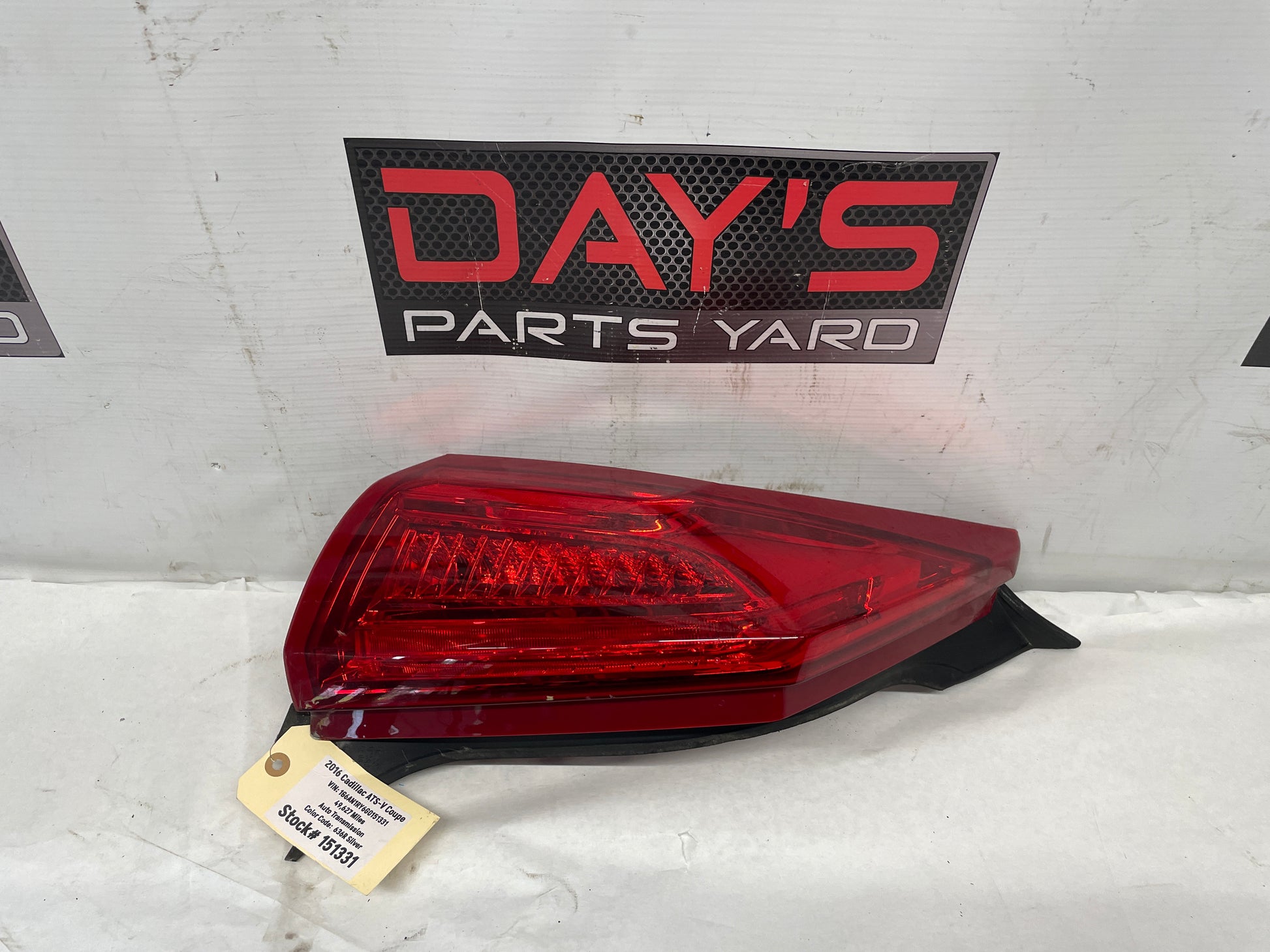 2016 Cadillac ATS-V Coupe Rear LH Driver Tail Light Tail Light Lamp OEM - Day's Parts Yard