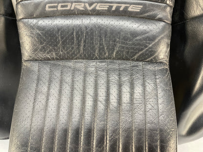 2008 Chevy C6 Corvette RH Passenger Front Seat Top Upper Black Leather Cover OEM