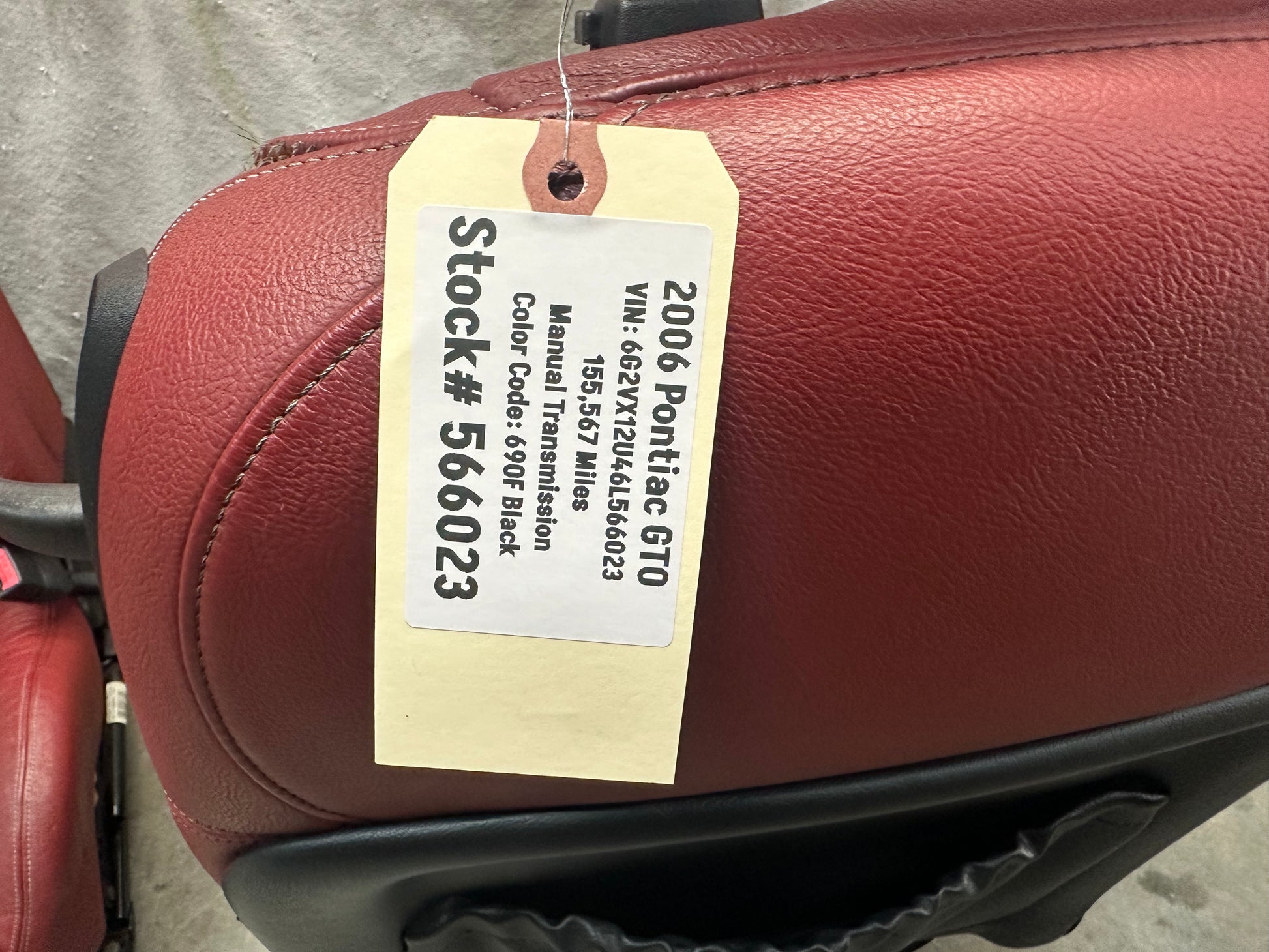 2006 Pontiac GTO Seats Fronts and Rears Red Leather OEM - Day's Parts Yard