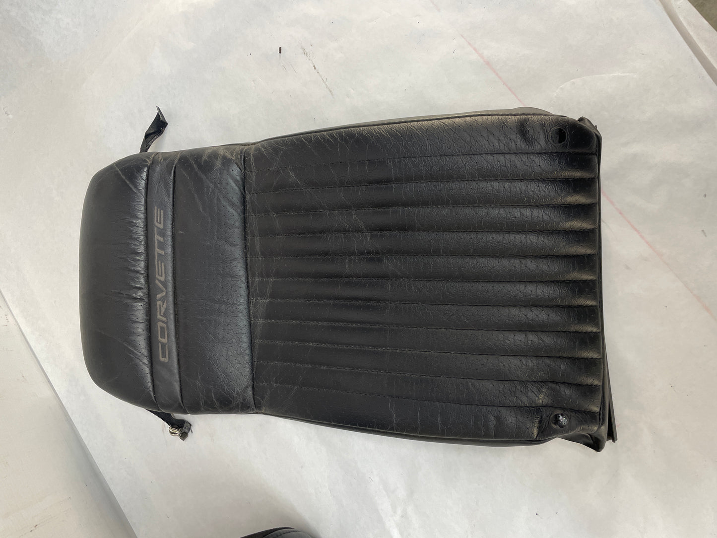 2008 Chevy C6 Corvette RH Passenger Front Seat Top Upper Black Leather Cover OEM