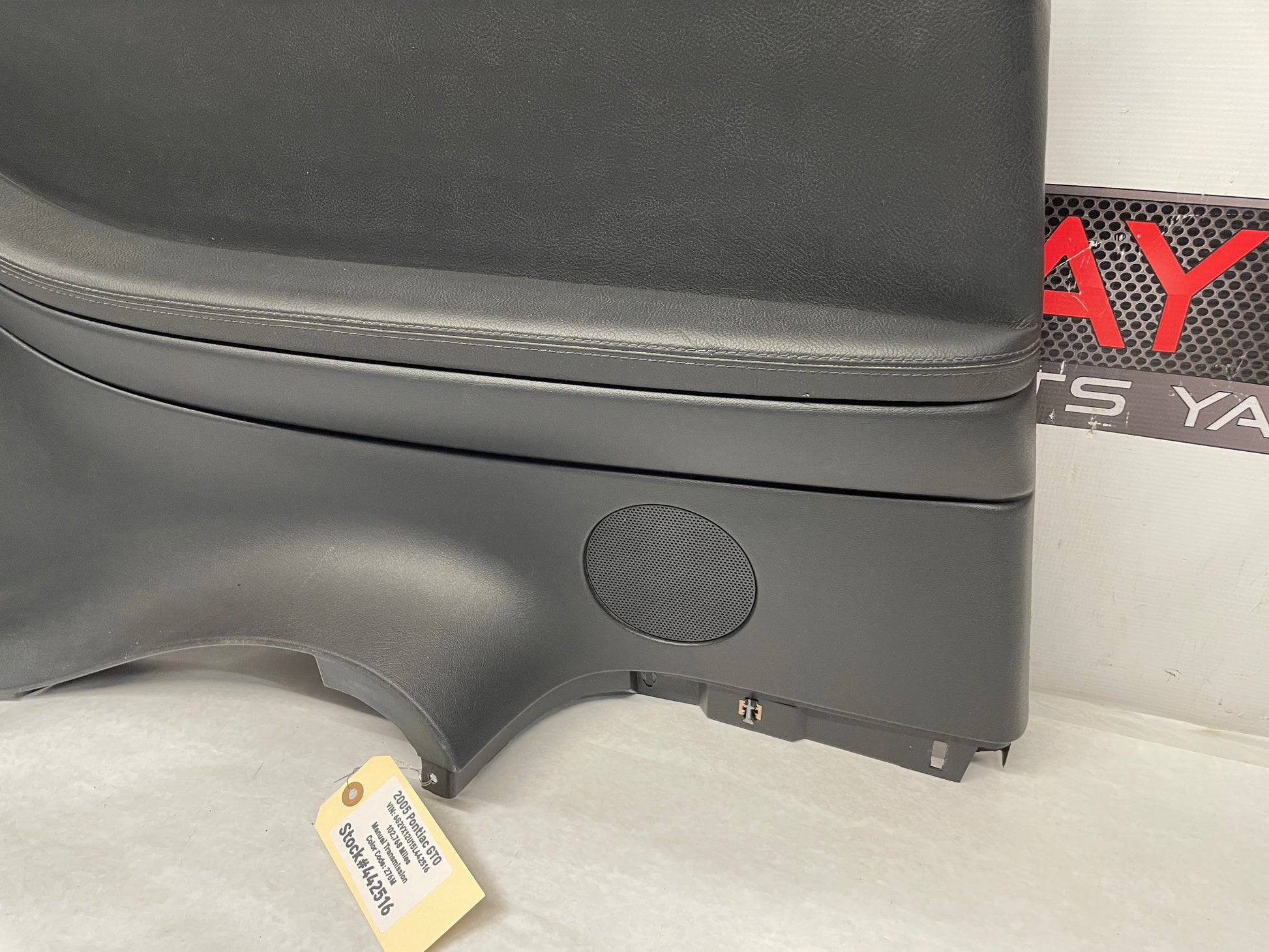 2005 Pontiac GTO LH Driver Rear Interior Quarter Door Panel Trim Black OEM - Day's Parts Yard