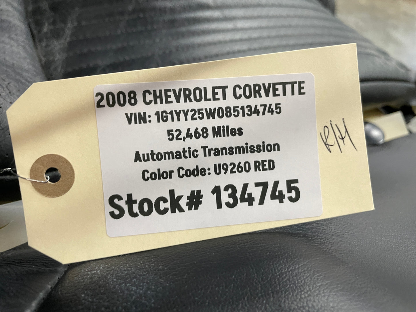 2008 Chevy C6 Corvette RH Passenger Front Seat Top Upper Black Leather Cover OEM