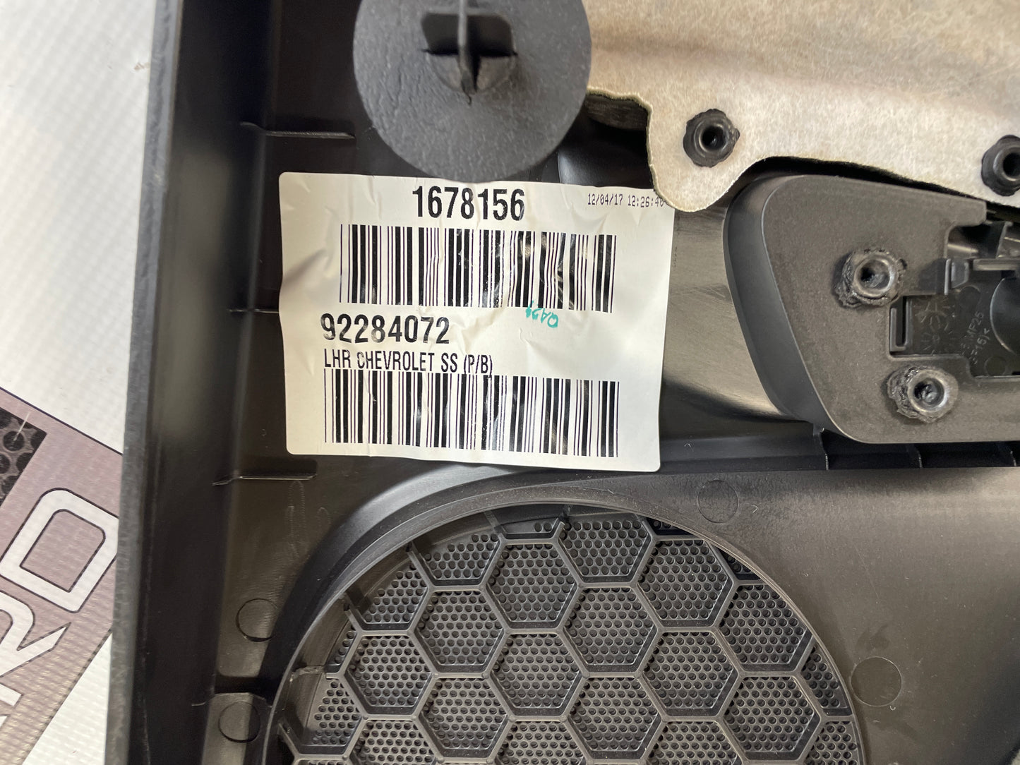 2017 Chevy SS Sedan Rear LH Driver Door Panel OEM - Day's Parts Yard