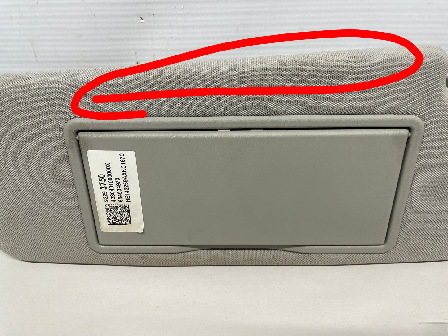 2015 Chevy SS Sedan RH & LH Sun Visor Sunvisor w/Clips OEM - Day's Parts Yard