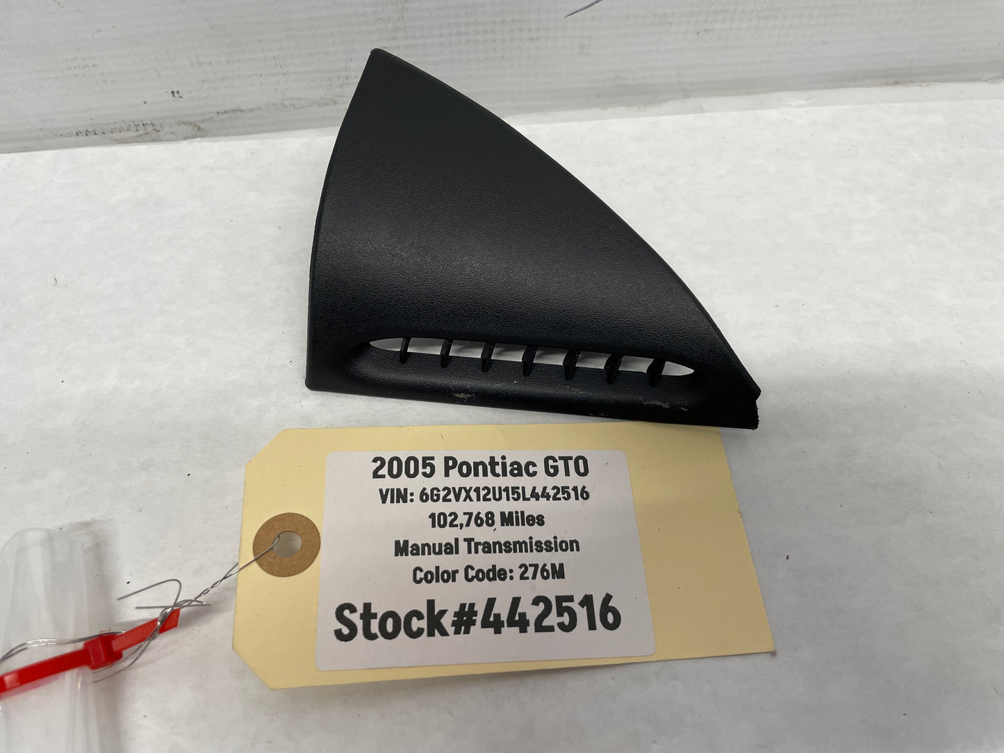 2005 Pontiac GTO RH Passenger Defrost Trim Door Vent Triangle OEM - Day's Parts Yard