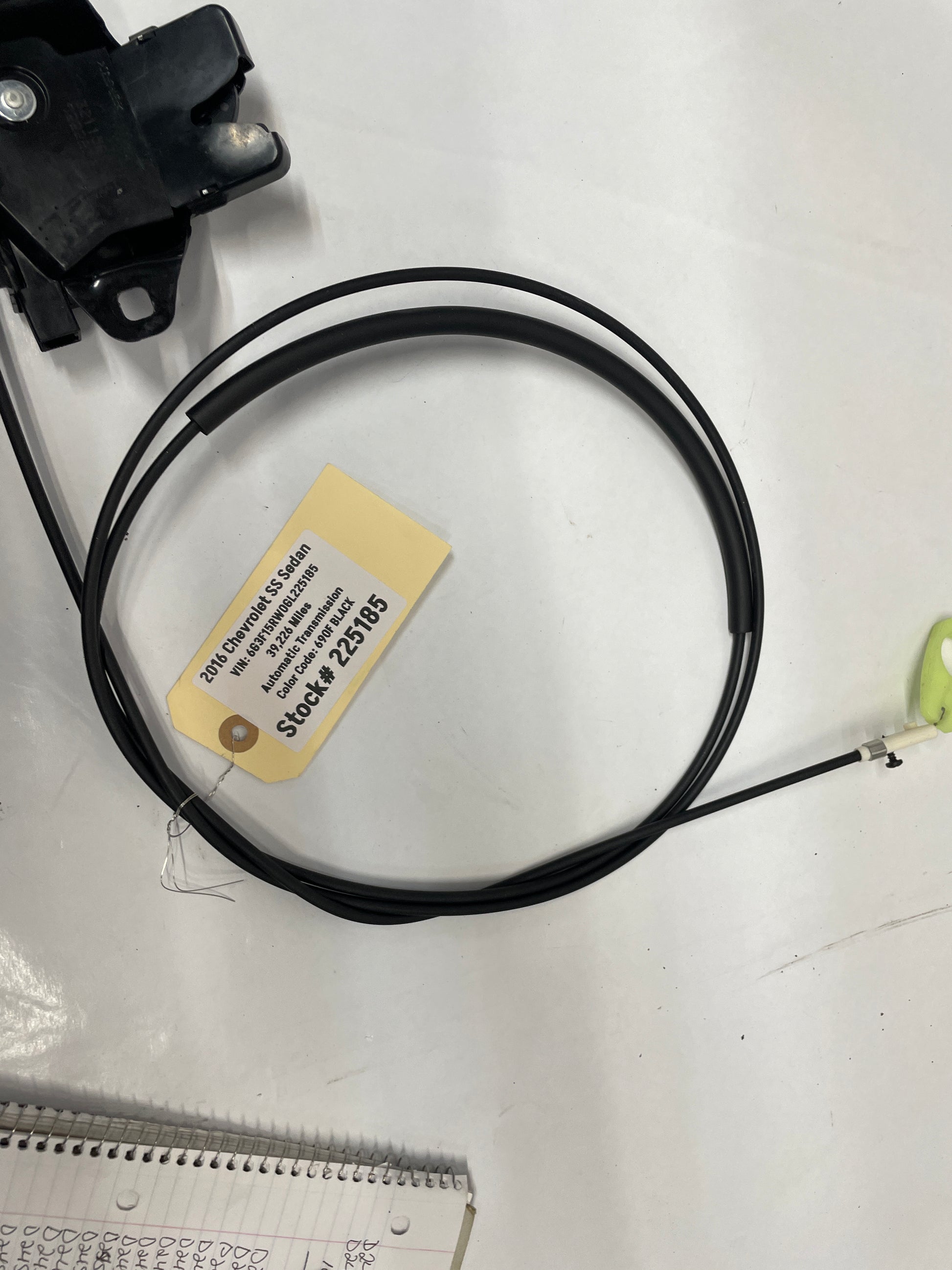 2016 Chevy SS Sedan Trunk Deck Lid Latch Actuator w/ Cable OEM - Day's Parts Yard