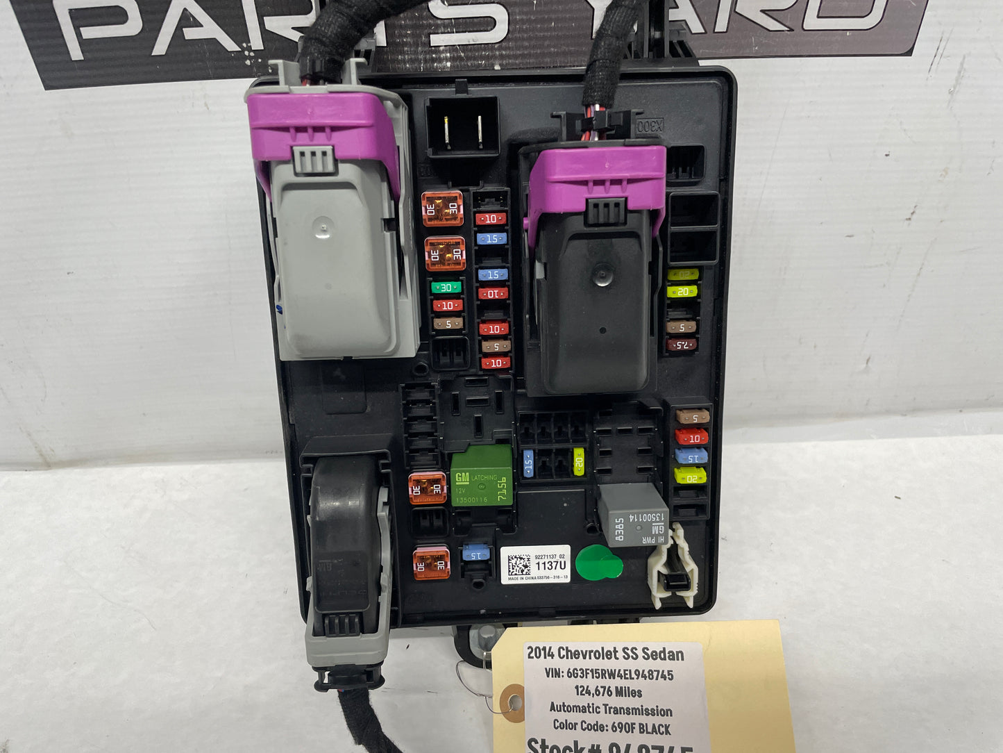 2014 Chevy SS Sedan Rear Fuse Relay Wiring Harness Junction Box Block OEM