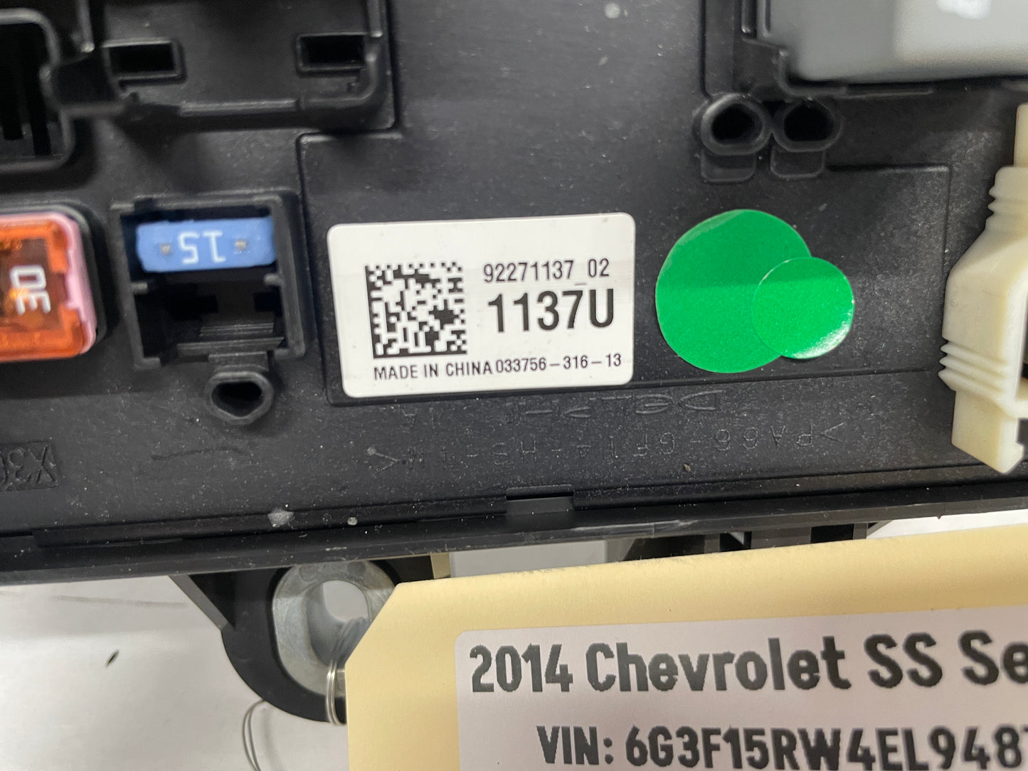 2014 Chevy SS Sedan Rear Fuse Relay Wiring Harness Junction Box Block OEM