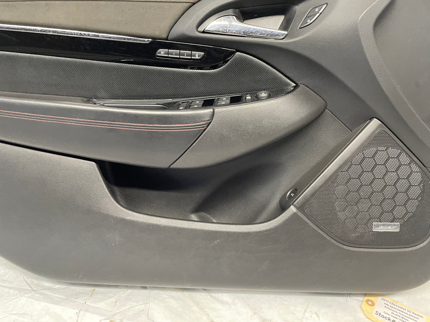 2017 Chevy SS Sedan LH Driver Front Interior Door Panel Trim OEM