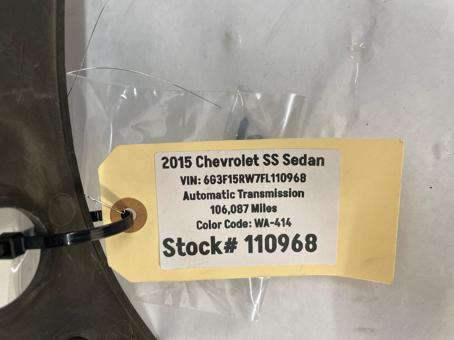 2015 Chevy SS Sedan Radiator Grille Cover Sight Shield OEM