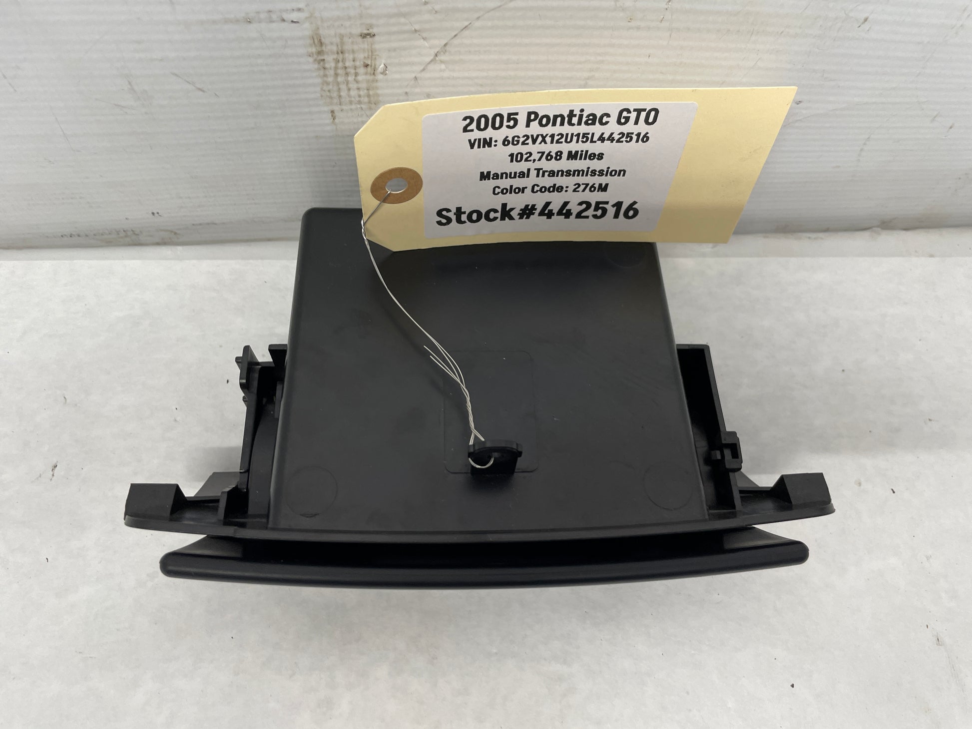2005 Pontiac GTO Lower Radio Storage Cubby Compartment Tray OEM - Day's Parts Yard