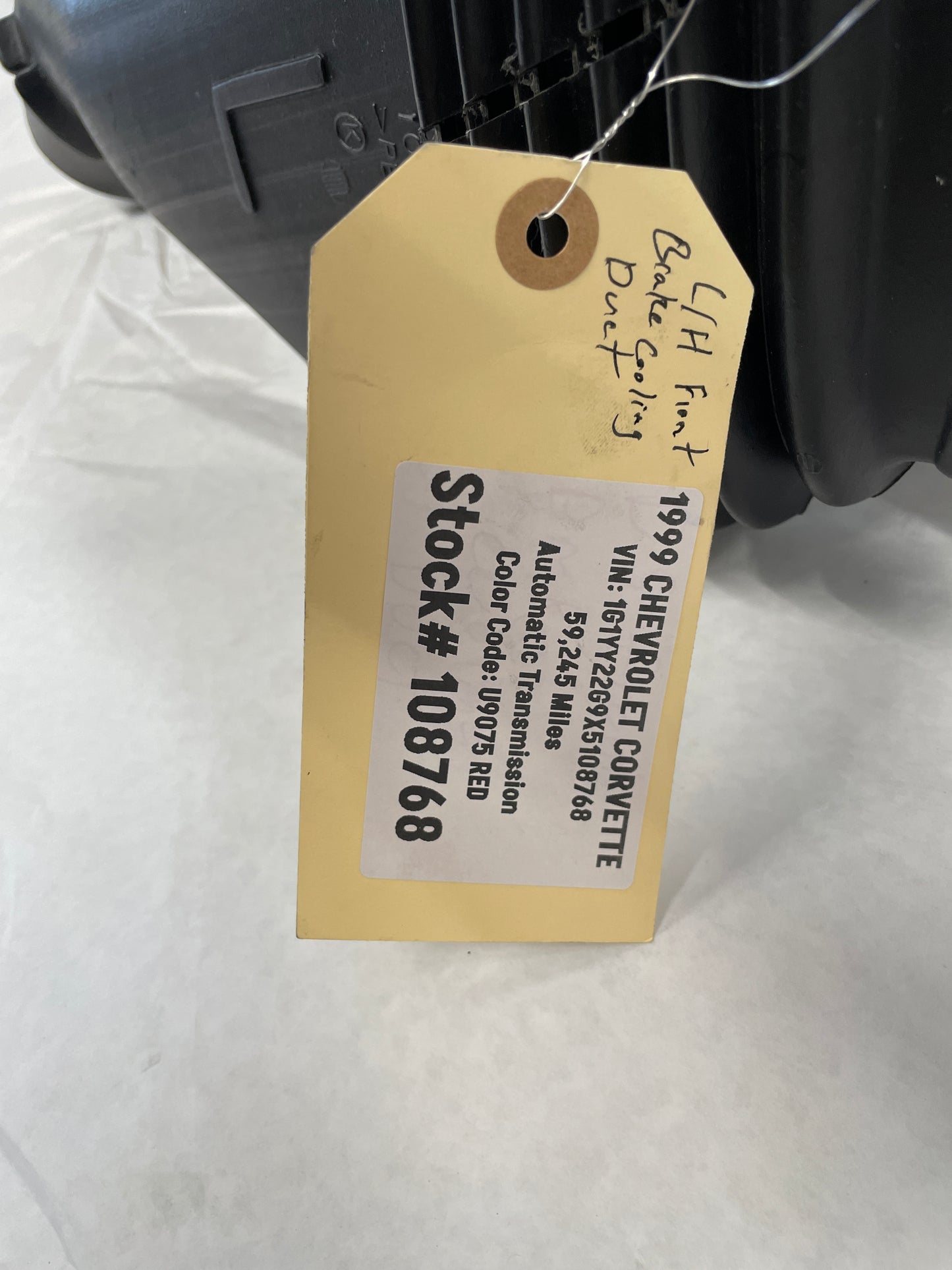 1999 Chevy C5 Corvette LH Driver Rear Brake Cooling Duct OEM - Day's Parts Yard