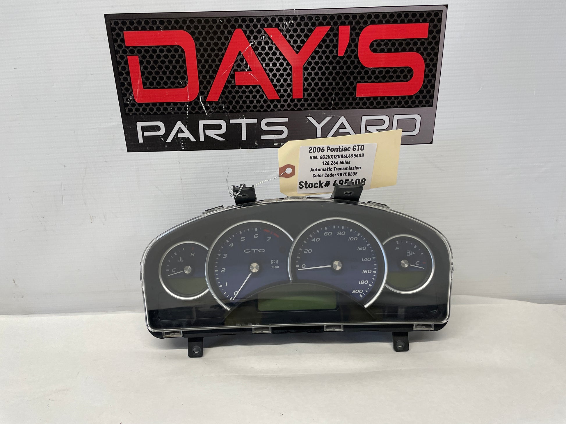 2006 Pontiac GTO Blue Gauge Cluster Speedometer OEM - Day's Parts Yard