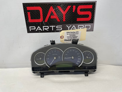 2006 Pontiac GTO Blue Gauge Cluster Speedometer OEM - Day's Parts Yard