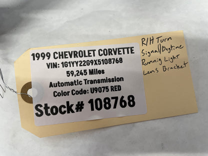 1999 Chevy C5 Corvette RH Passenger Turn Signal Marker Light Bracket OEM - Day's Parts Yard
