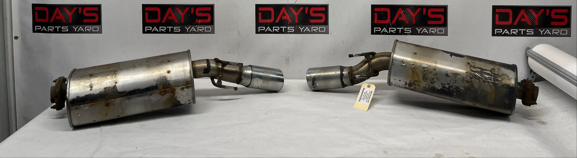 2005 Pontiac GTO RH & LH Axle Back Exhaust Mufflers Factory OEM - Day's Parts Yard