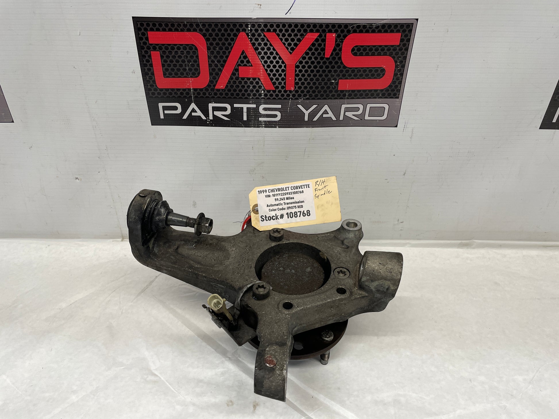 1999 Chevy C5 Corvette RH Passenger Front Suspension Spindle Knuckle Hub OEM - Day's Parts Yard