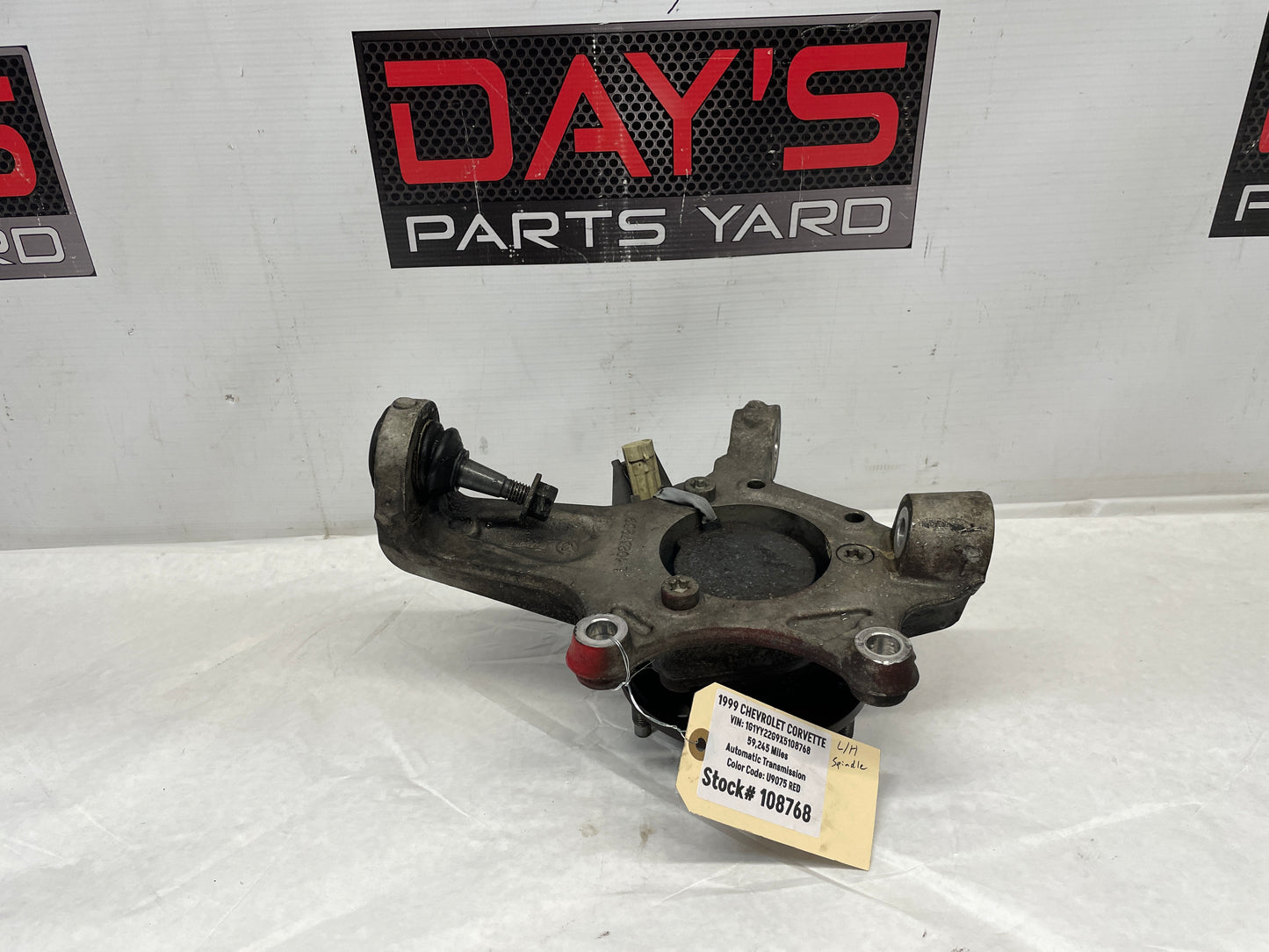 1999 Chevy C5 Corvette LH Driver Front Suspension Spindle Knuckle Hub OEM - Day's Parts Yard